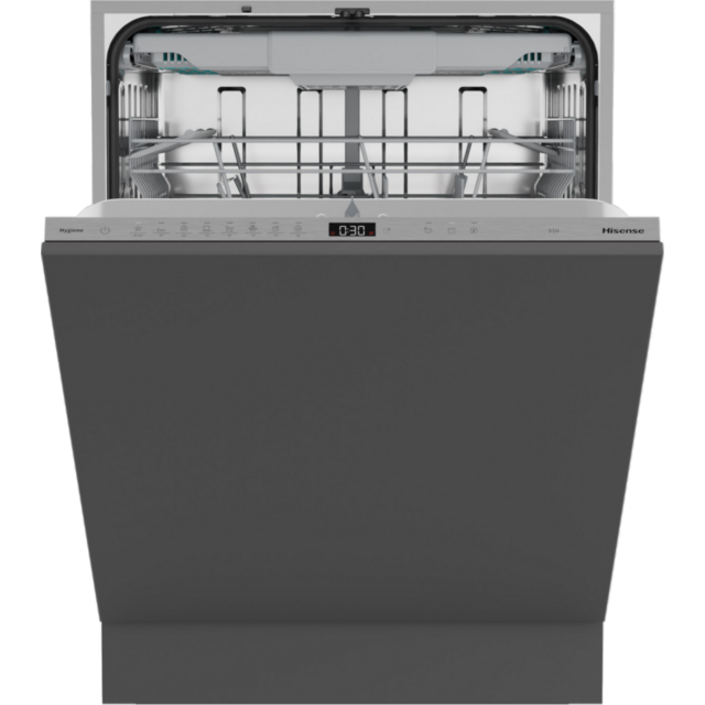 Hisense HV663A60UK Full-Size Integrated Dishwasher - 16 Place Settings - Top Rack - A Energy Rated