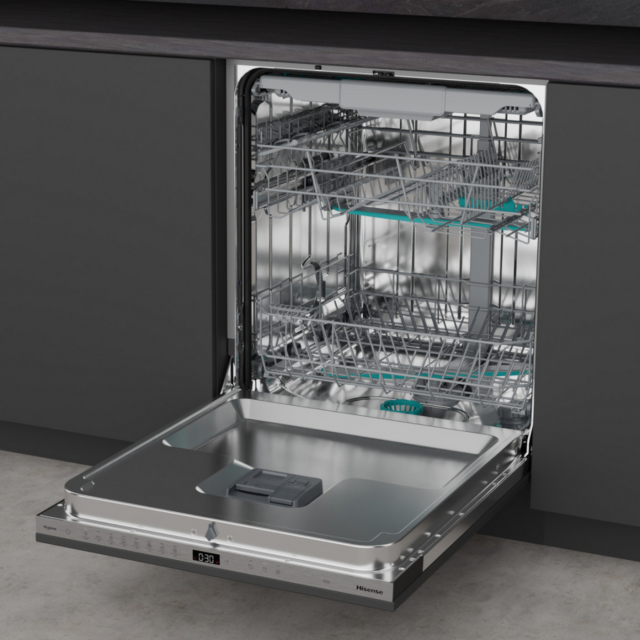 Hisense HV663A60UK Full-Size Integrated Dishwasher - 16 Place Settings - Top Rack - A Energy Rated