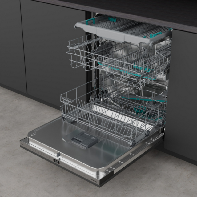 Hisense HV663A60UK Full-Size Integrated Dishwasher - 16 Place Settings - Top Rack - A Energy Rated