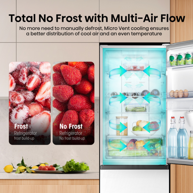 Hisense Rb327n4wwe 50/50 Total No Frost Fridge Freezer - E Energy Rated - H182.4 W55 D54.7 
