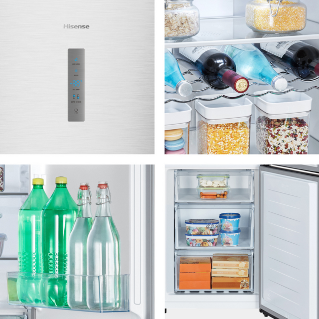Hisense RB395N4BCE 60/40 Total No Frost Fridge Freezer - E Energy Rated - H186 W59.5 D59
