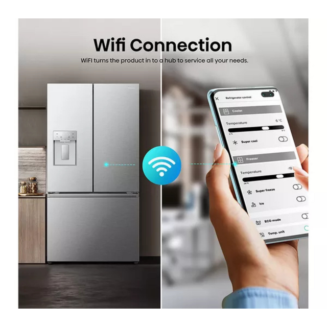 Hisense RF815N4SESE Total No Frost Plumbed American Fridge Freezer - E Energy Rated - H178.5 W91.4 D