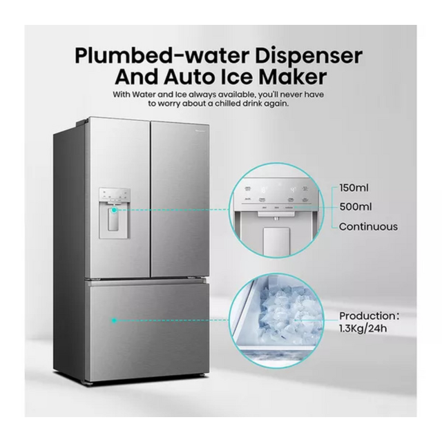 Hisense RF815N4SESE Total No Frost Plumbed American Fridge Freezer - E Energy Rated - H178.5 W91.4 D