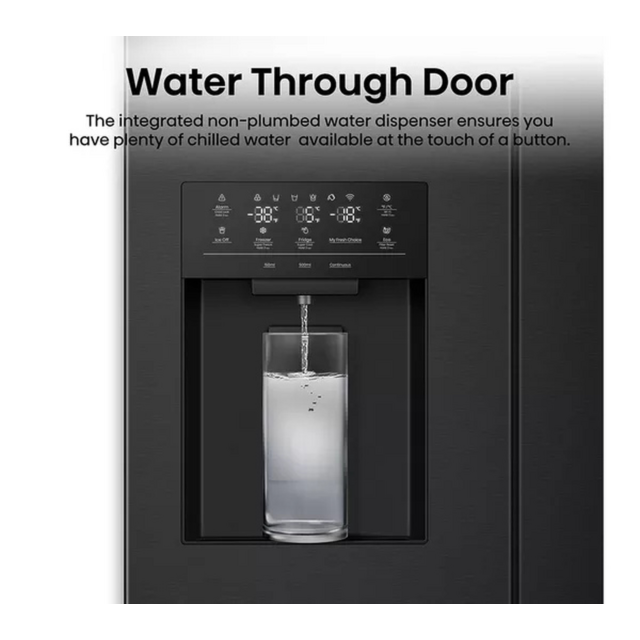 Hisense RQ5P470SYFD Total No Frost American Fridge Freezer - Water Dispenser - D Energy Rated - 