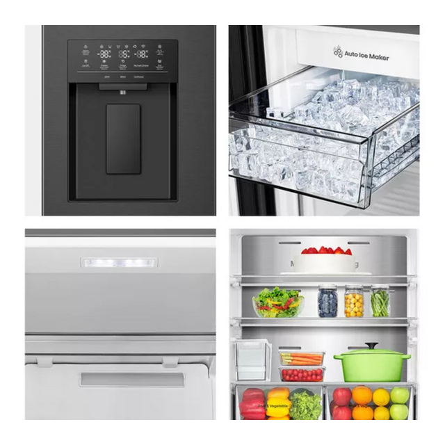 Hisense RQ5P470SYFD Total No Frost American Fridge Freezer - Water Dispenser - D Energy Rated - 