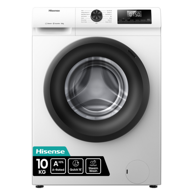 Hisense WF1Q1041BW 10Kg 1400 Spin Washing Machine - A Energy Rated - H84.5 W59.5 D59