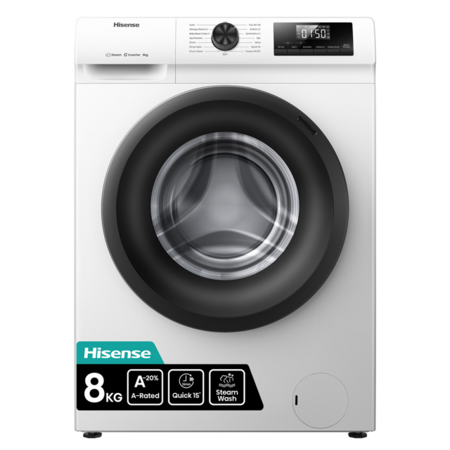 Hisense WF1Q8041BW 8Kg 1400 Spin Washing Machine - A Energy Rated - H85 W60 D52