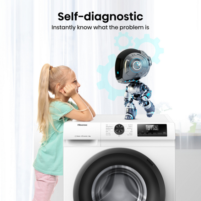 Hisense WF1Q8041BW 8Kg 1400 Spin Washing Machine - A Energy Rated - H85 W60 D52