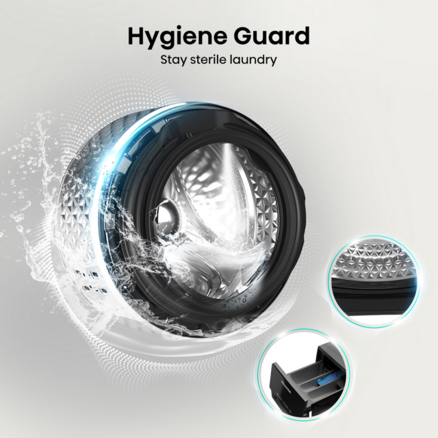 Hisense WF3S1043BB3 10.5Kg 1400 Spin Steam Washing Machine - A Energy Rated - H84.5 W59.5Xd 59