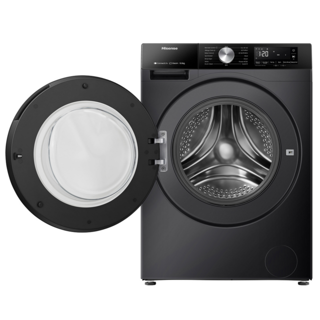 Hisense WF3S1043BB3 10.5Kg 1400 Spin Steam Washing Machine - A Energy Rated - H84.5 W59.5Xd 59