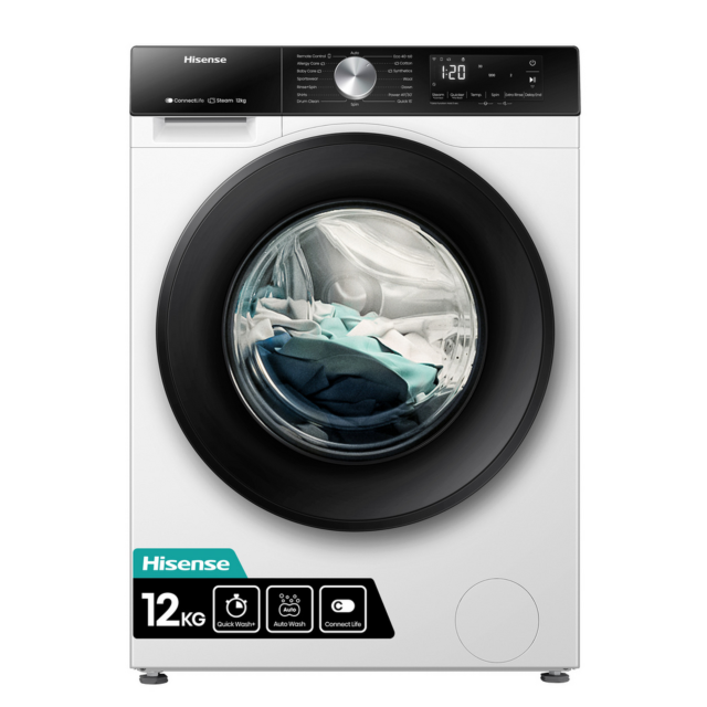 Hisense WF3S1243BW3 12Kg 1400 Spin Washing Machine - A Energy Rated - H84.5 W59.5 D64