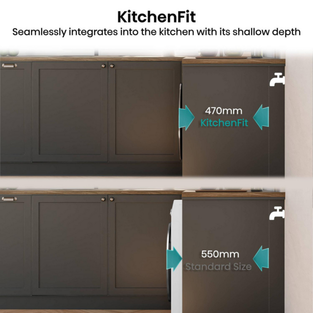 Hisense WF5I9043BWFS 9Kg 1400 Spin Washing Machine - A Energy Rated - H85 W60 D47