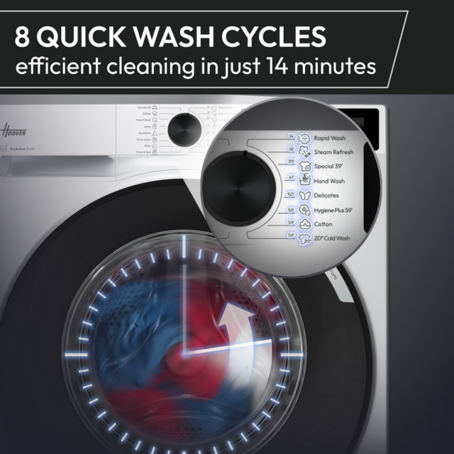 Hoover HGD 48S8C-80 8Kg 1400 Spin Washing Machine - A Energy Rated - H89 W59 D59