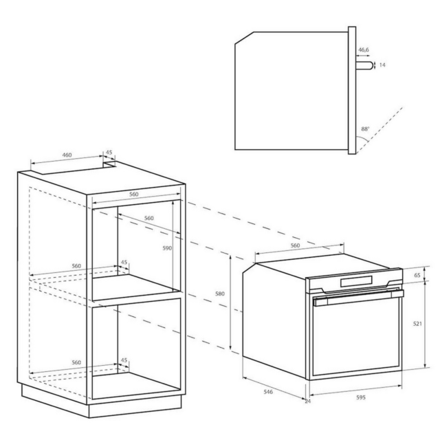Hoover HOC3158IN Built In Single Oven - H59.5 W59.5 D56.8