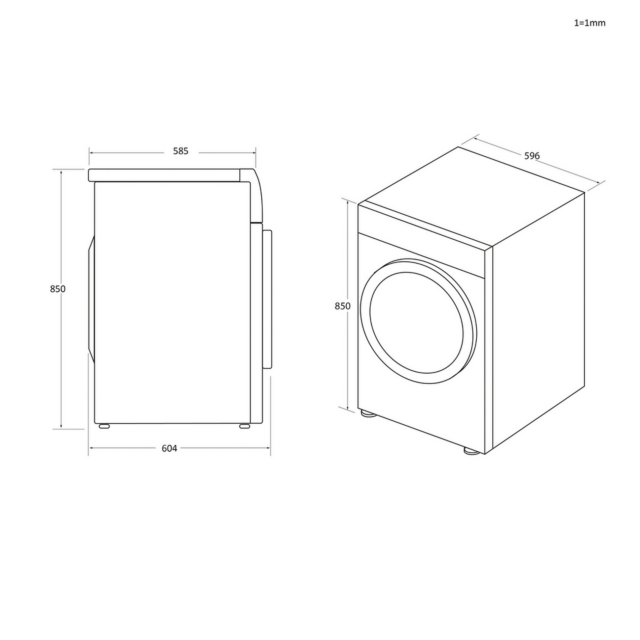 Hoover HRE C10TE-80 10Kg Condenser Tumble Dryer - B Energy Rated - H85 W60 D59