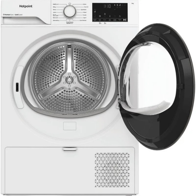 Hotpoint CHD93MWWSUK 9Kg Heat Pump Tumble Dryer With Pet Hair Care - H84.6 W59.8 D60.7