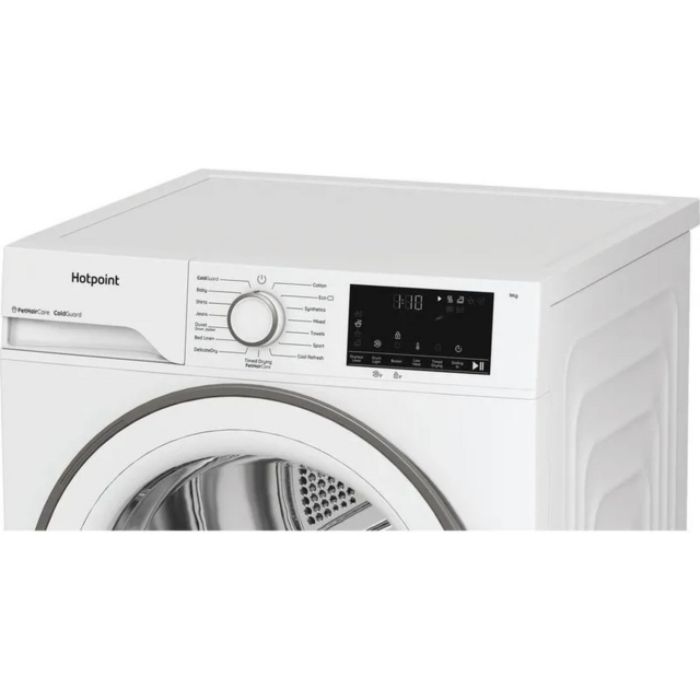 Hotpoint CHD93MWWSUK 9Kg Heat Pump Tumble Dryer With Pet Hair Care - H84.6 W59.8 D60.7