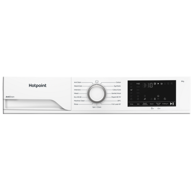 Hotpoint HEV841WUK 8Kg 1400 Spin Washing Machine - A Energy Rated - H84.5 W60 D54.6
