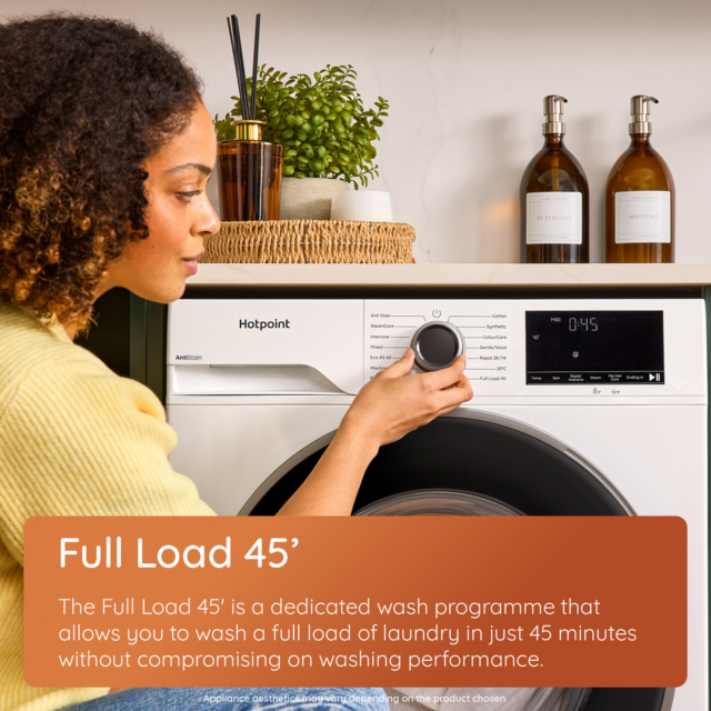 Hotpoint HEV841WUK 8Kg 1400 Spin Washing Machine - A Energy Rated - H84.5 W60 D54.6