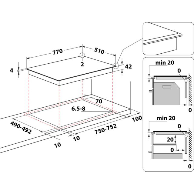 Hotpoint HR724BH Ceramic Hob - Touch Control - H4.6 W77 D51