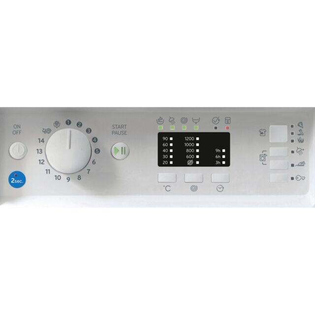 Indesit BIWMIL71252UKN 7Kg 1200 Spin Intergrated Washing Machine - E Energy Rated - H81.5 W59.5 D54.