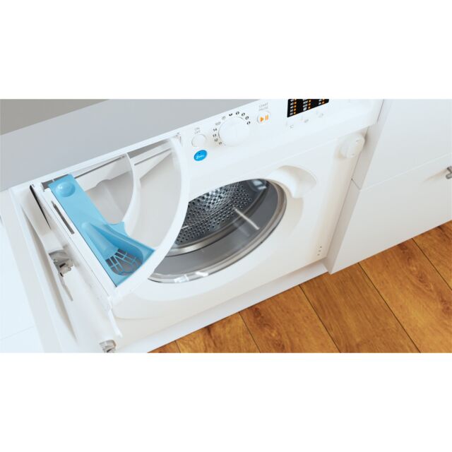 Indesit BIWMIL71252UKN 7Kg 1200 Spin Intergrated Washing Machine - E Energy Rated - H81.5 W59.5 D54.