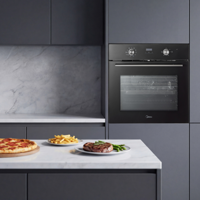 Midea MBO65M90D2-BK Xpress Fry Multifunction Built In Single Oven - H59.5 W59.5 D57.5