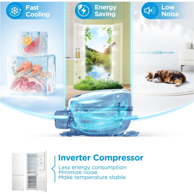 Midea MDRB424FGC01I 70/30 Total No Frost Fridge Freezer - C Energy Rated - H193.5 W65.7 D68.8