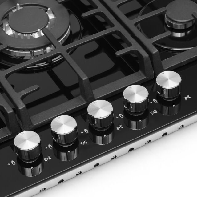 Montpellier Mgh75bg 5 Burner Gas Hob - H10 W70 D51