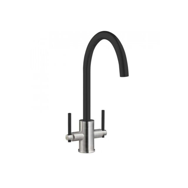 Prima BPR700 Prima+ Swan Neck Dual Lever Mixer Tap - Black