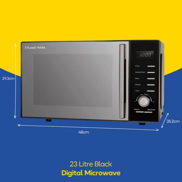 Russell Hobbs RHM2348B 23 Litres Microwave - 800W - Stainless Steel Interior - H29.3 W48 D35.2