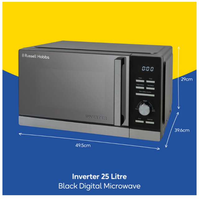 Russell Hobbs RHMI2503B 25 Litres Microwave - 900W - H29 W50 D40