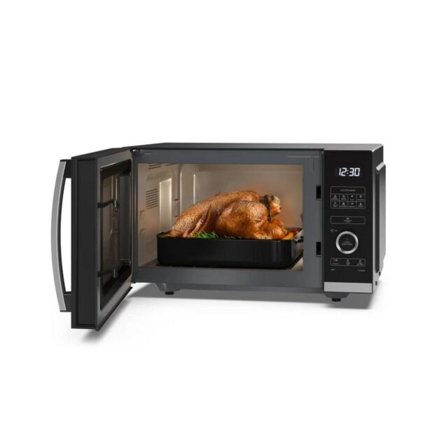 Sharp YC-QS254AU-B 25 Litres Flatbed Microwave Oven - 900W - H28.1 W48.3 D40.3